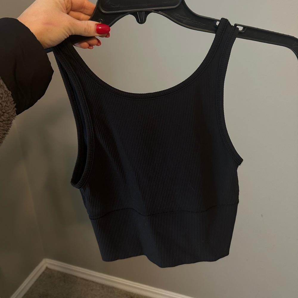 Lululemon Black Power Pivot Ribbed Tank Top